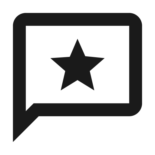 Message star outline icon, outline style, from Material Design Icons