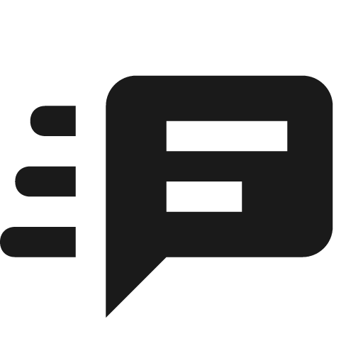 Message text fast icon, solid style, from Material Design Icons