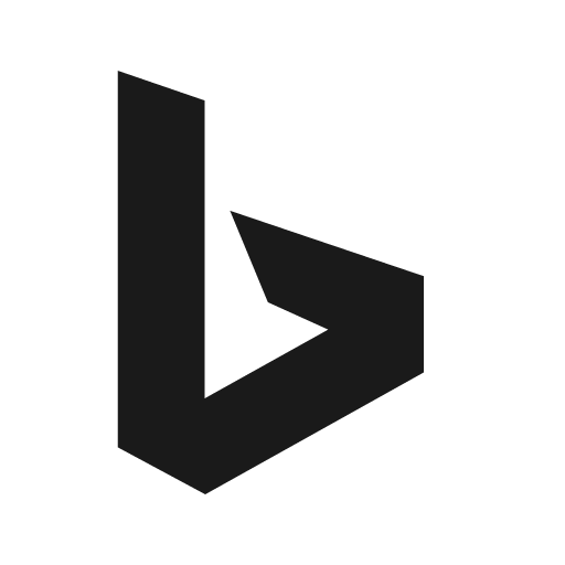Microsoft bing icon, solid style, from Material Design Icons