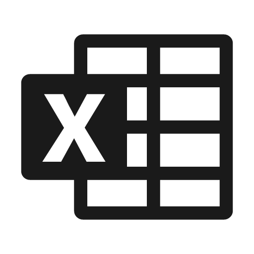 Microsoft excel icon, solid style, from Material Design Icons