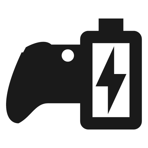 Microsoft xbox controller battery charging icon, solid style, from Material Design Icons