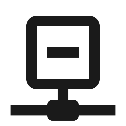 Minus network outline icon, outline style, from Material Design Icons
