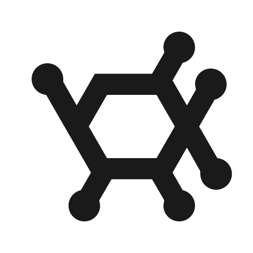 Molecule icon, solid style, from Material Design Icons