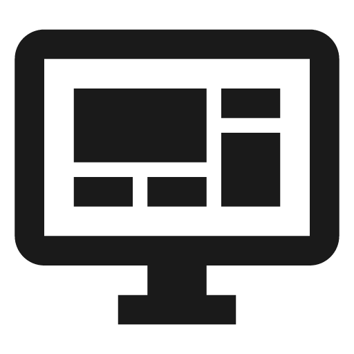 Monitor dashboard icon, solid style, from Material Design Icons