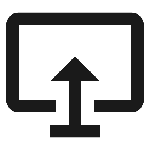 Monitor share icon, solid style, from Material Design Icons