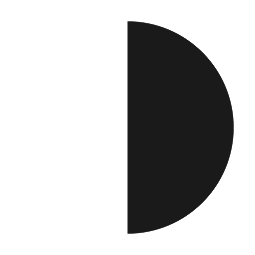 Moon first quarter icon, solid style, from Material Design Icons