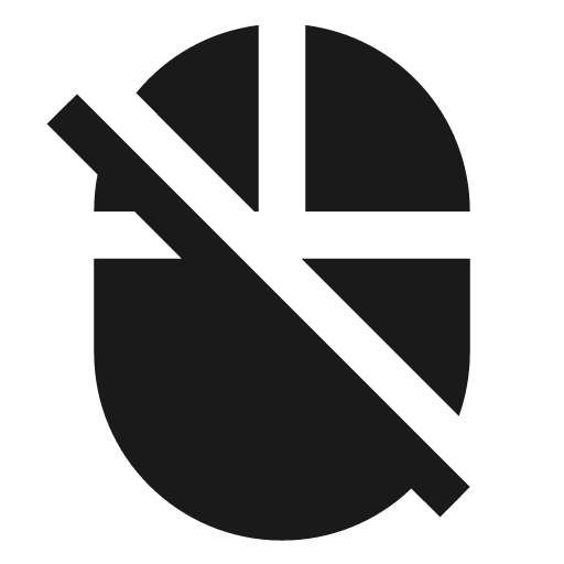 Mouse off icon, solid style, from Material Design Icons