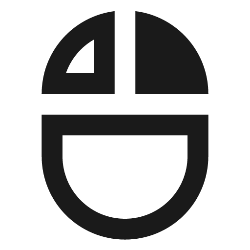 Mouse right click outline icon, outline style, from Material Design Icons