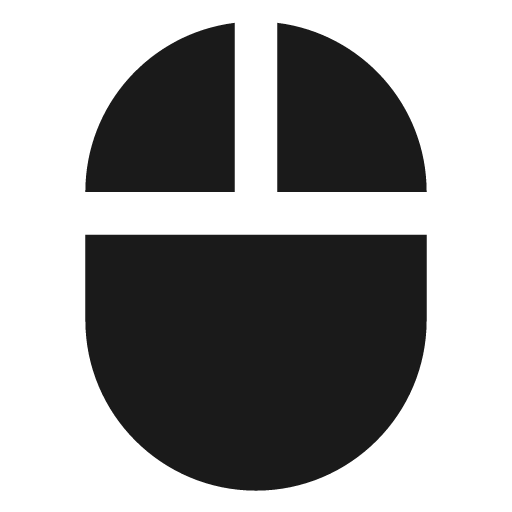 Mouse icon, solid style, from Material Design Icons