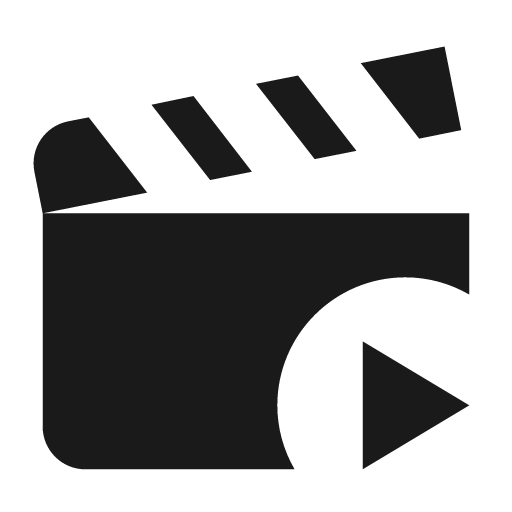 Movie open play icon, solid style, from Material Design Icons