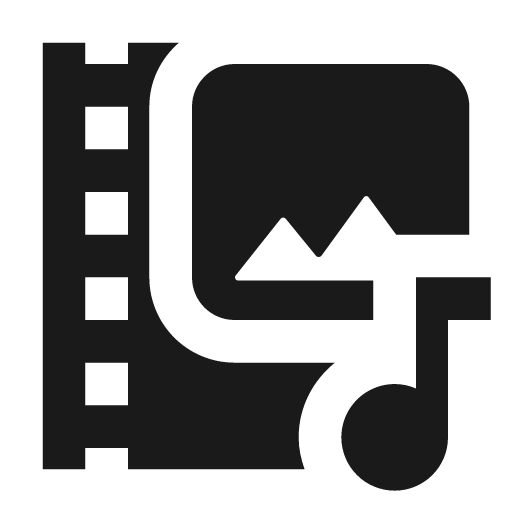Multimedia icon, solid style, from Material Design Icons