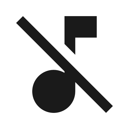 Music note off icon, solid style, from Material Design Icons
