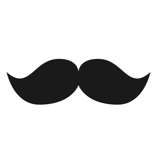 Mustache icon, solid style, from Material Design Icons