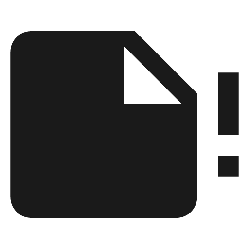 Note alert icon, solid style, from Material Design Icons