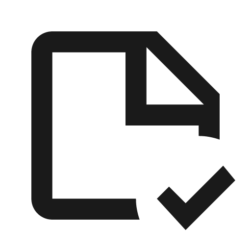 Note check outline icon, outline style, from Material Design Icons