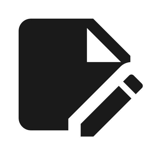 Note edit icon, solid style, from Material Design Icons