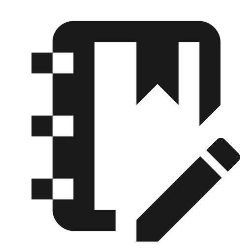 Notebook edit outline icon, outline style, from Material Design Icons