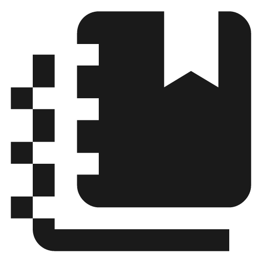 Notebook multiple icon, solid style, from Material Design Icons