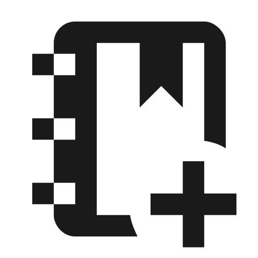 Notebook plus outline icon, outline style, from Material Design Icons