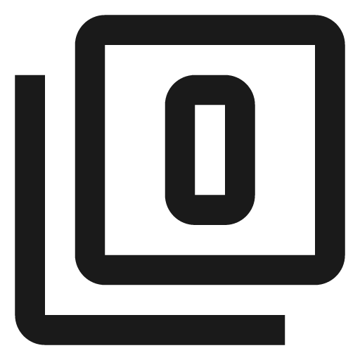 Numeric 0 box multiple outline icon, outline style, from Material Design Icons
