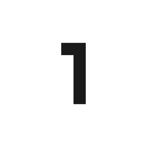 Numeric 1 icon, solid style, from Material Design Icons