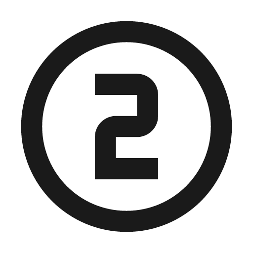 Numeric 2 circle outline icon, outline style, from Material Design Icons