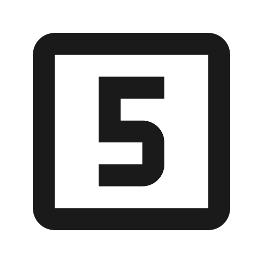 Numeric 5 box outline icon, outline style, from Material Design Icons