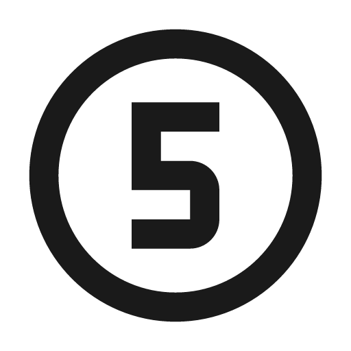 Numeric 5 circle outline icon, outline style, from Material Design Icons