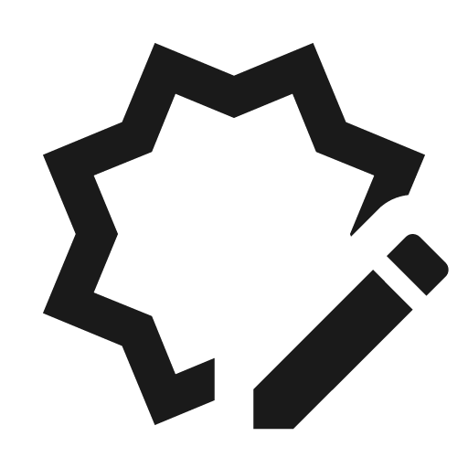Octagram edit outline icon, outline style, from Material Design Icons