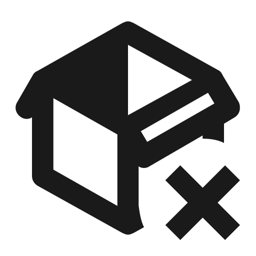 Package variant remove icon, solid style, from Material Design Icons