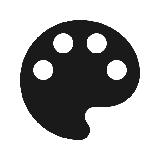 Palette icon, solid style, from Material Design Icons