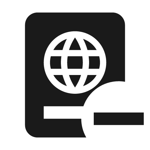 Passport minus icon, solid style, from Material Design Icons