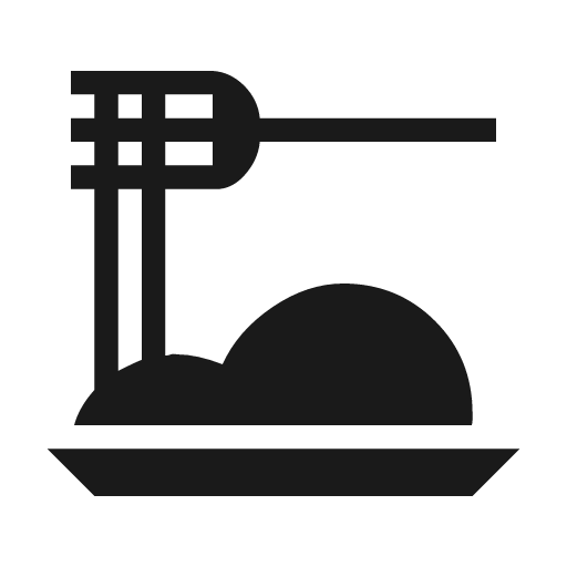 Pasta icon, solid style, from Material Design Icons