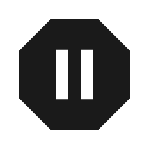Pause octagon icon, solid style, from Material Design Icons