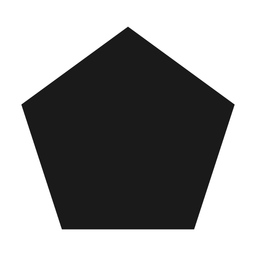 Pentagon icon, solid style, from Material Design Icons