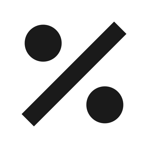 Percent icon, solid style, from Material Design Icons
