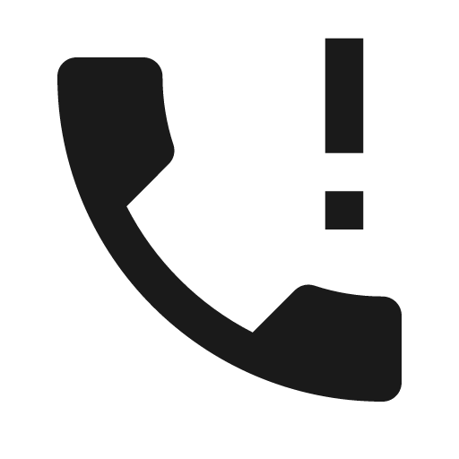 Phone alert icon, solid style, from Material Design Icons
