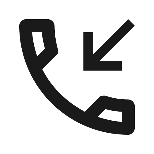 Phone incoming outline icon, outline style, from Material Design Icons