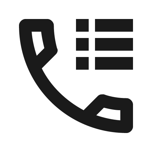 Phone log outline icon, outline style, from Material Design Icons