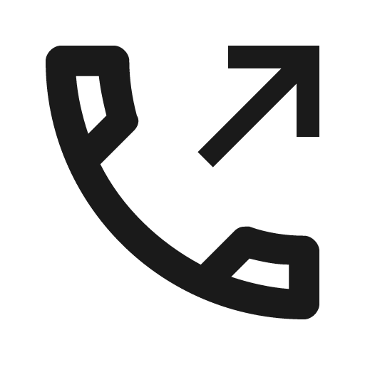 Phone outgoing outline icon, outline style, from Material Design Icons