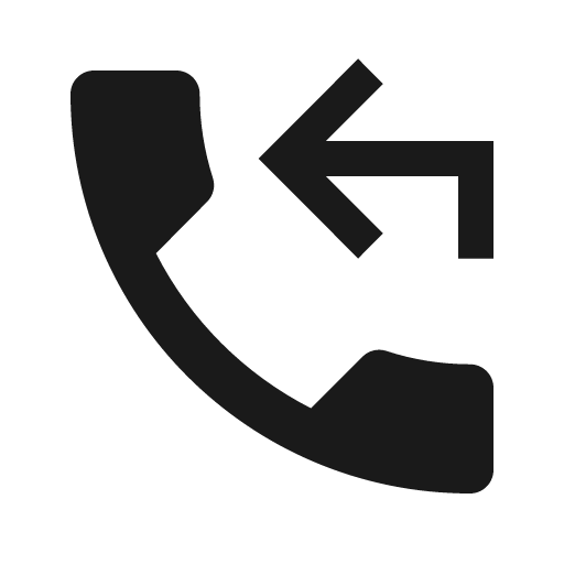 Phone return icon, solid style, from Material Design Icons