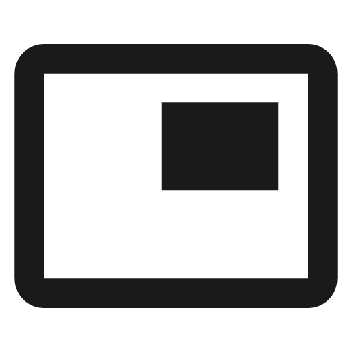 Picture in picture top right icon, solid style, from Material Design Icons