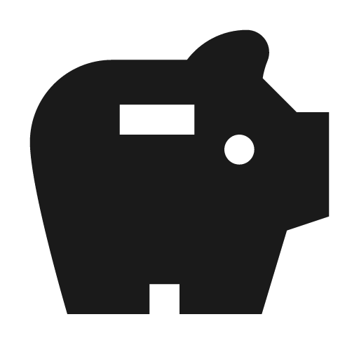 Piggy bank icon, solid style, from Material Design Icons