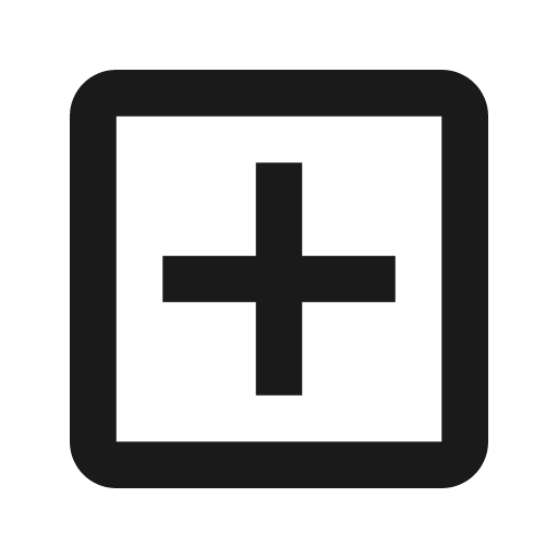 Plus box outline icon, outline style, from Material Design Icons