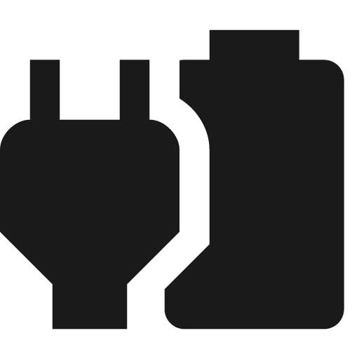 Power plug battery icon, solid style, from Material Design Icons