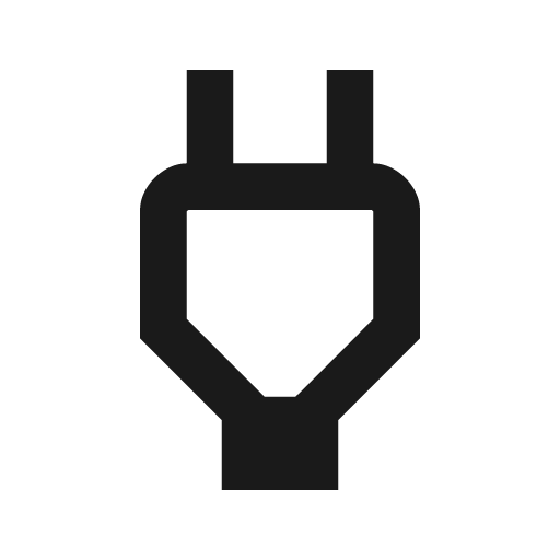 Power plug outline icon, outline style, from Material Design Icons