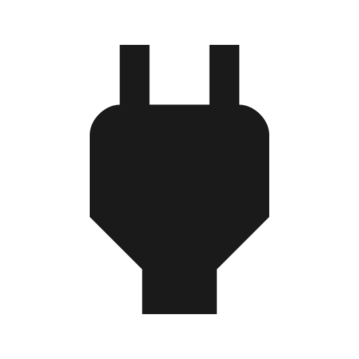 Power plug icon, solid style, from Material Design Icons