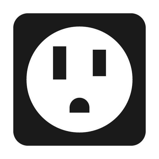 Power socket us icon, solid style, from Material Design Icons