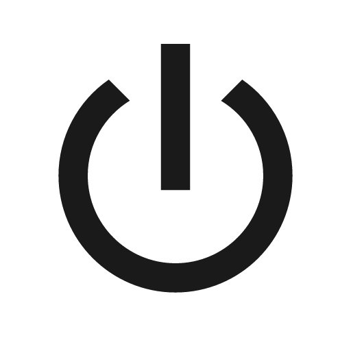 Power icon, solid style, from Material Design Icons