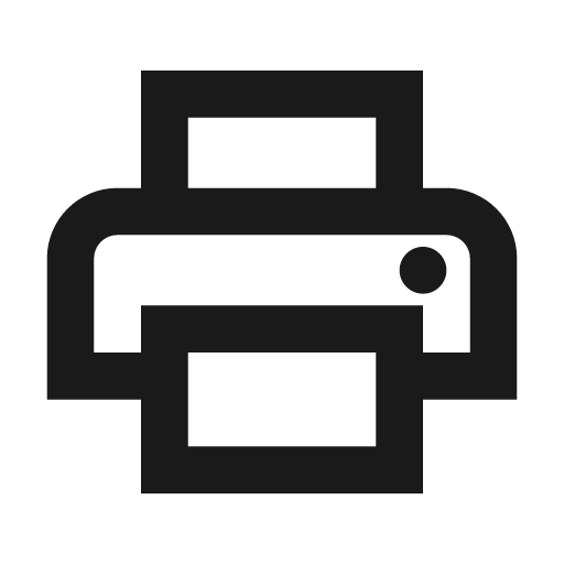 Printer outline icon, outline style, from Material Design Icons